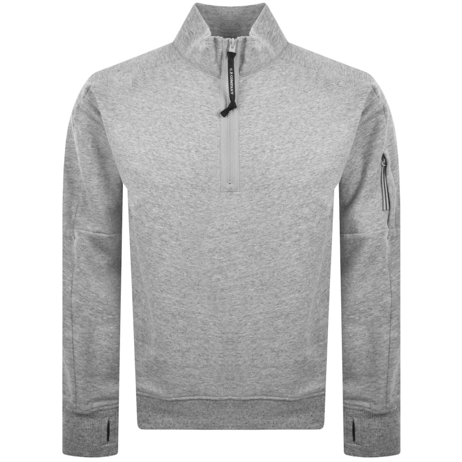 Image number 2 for CP Company Half Zip Sweatshirt Grey