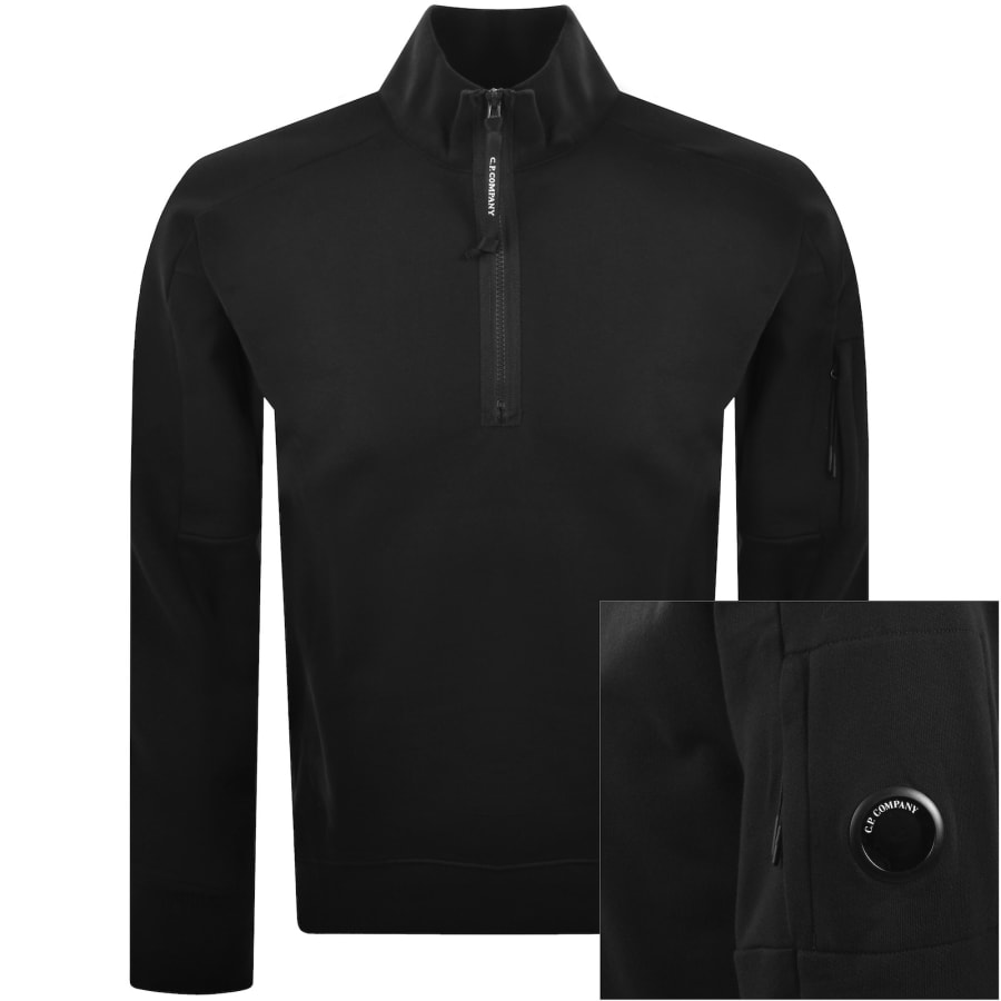 Image number 1 for CP Company Half Zip Sweatshirt Black