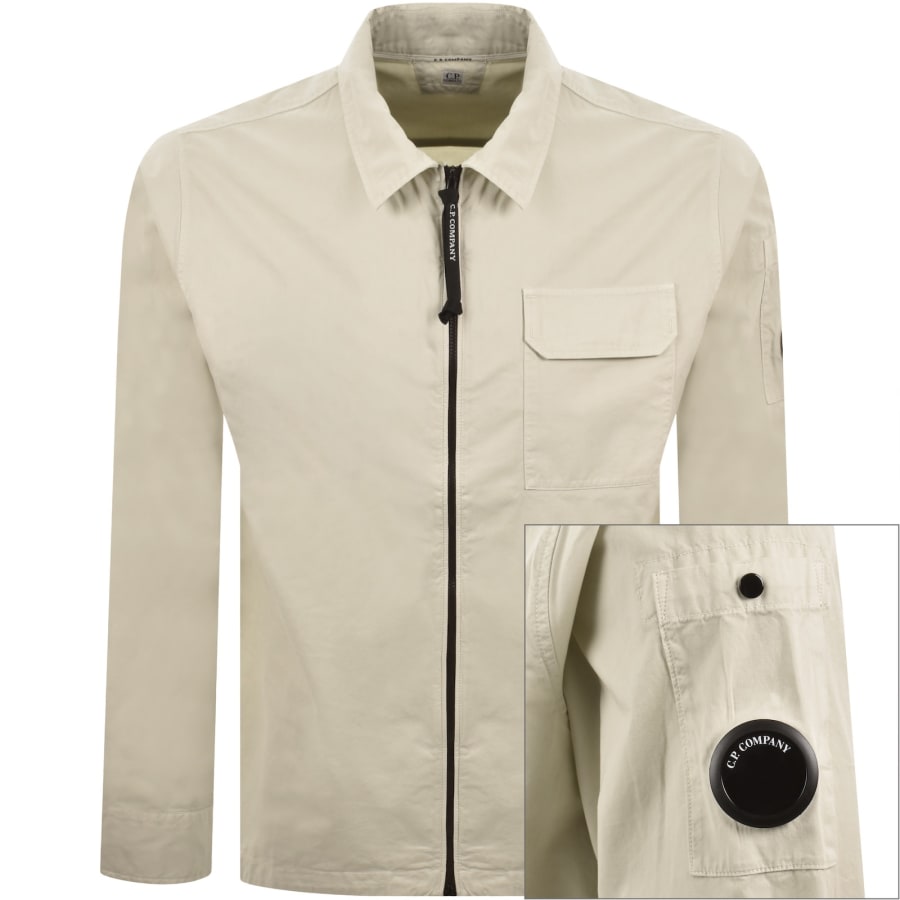 Image number 1 for CP Company Gabardine Overshirt Beige