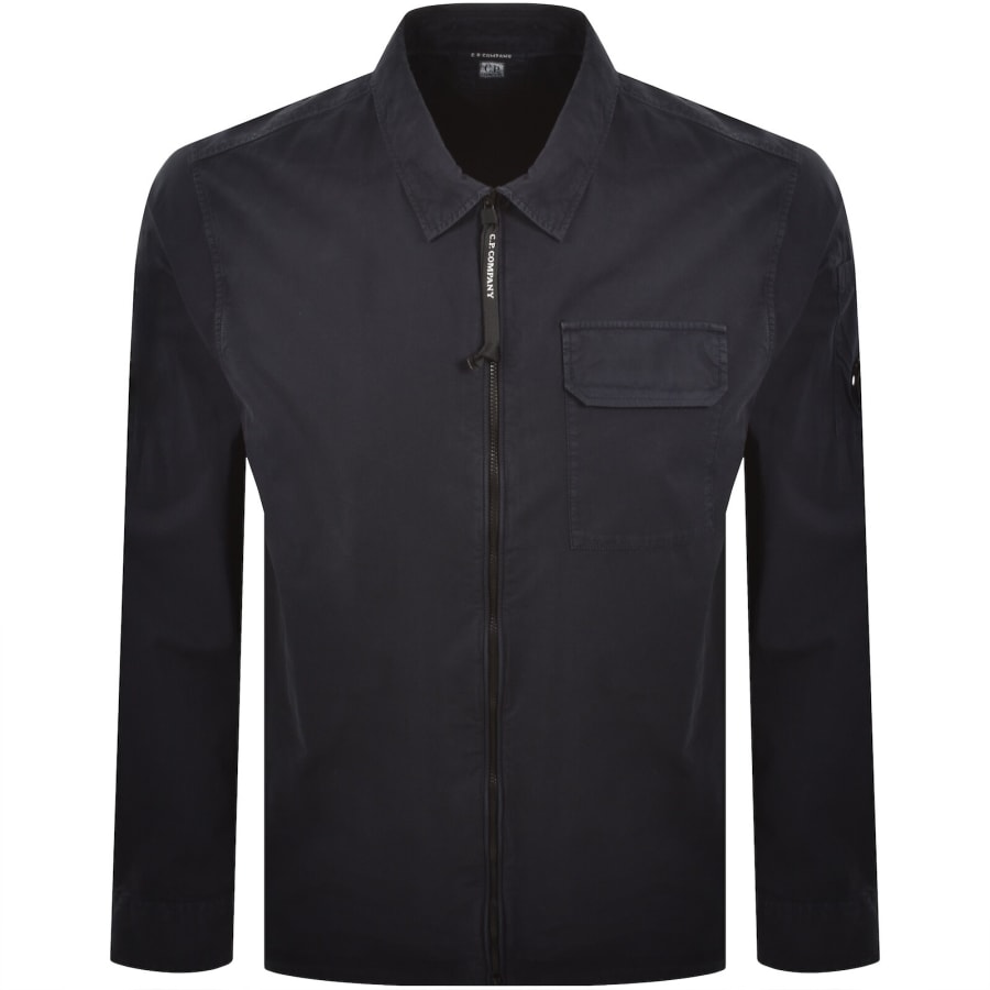 Image number 2 for CP Company Gabardine Overshirt Navy