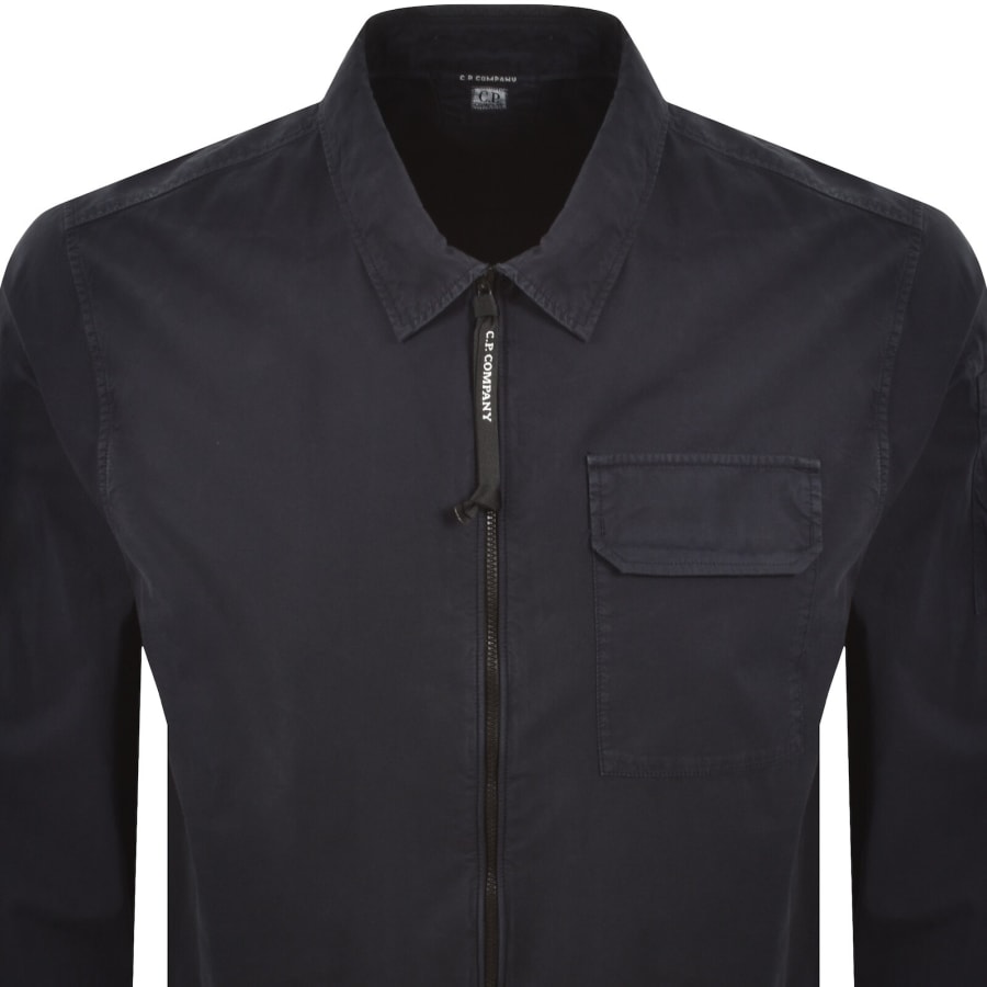 Image number 3 for CP Company Gabardine Overshirt Navy