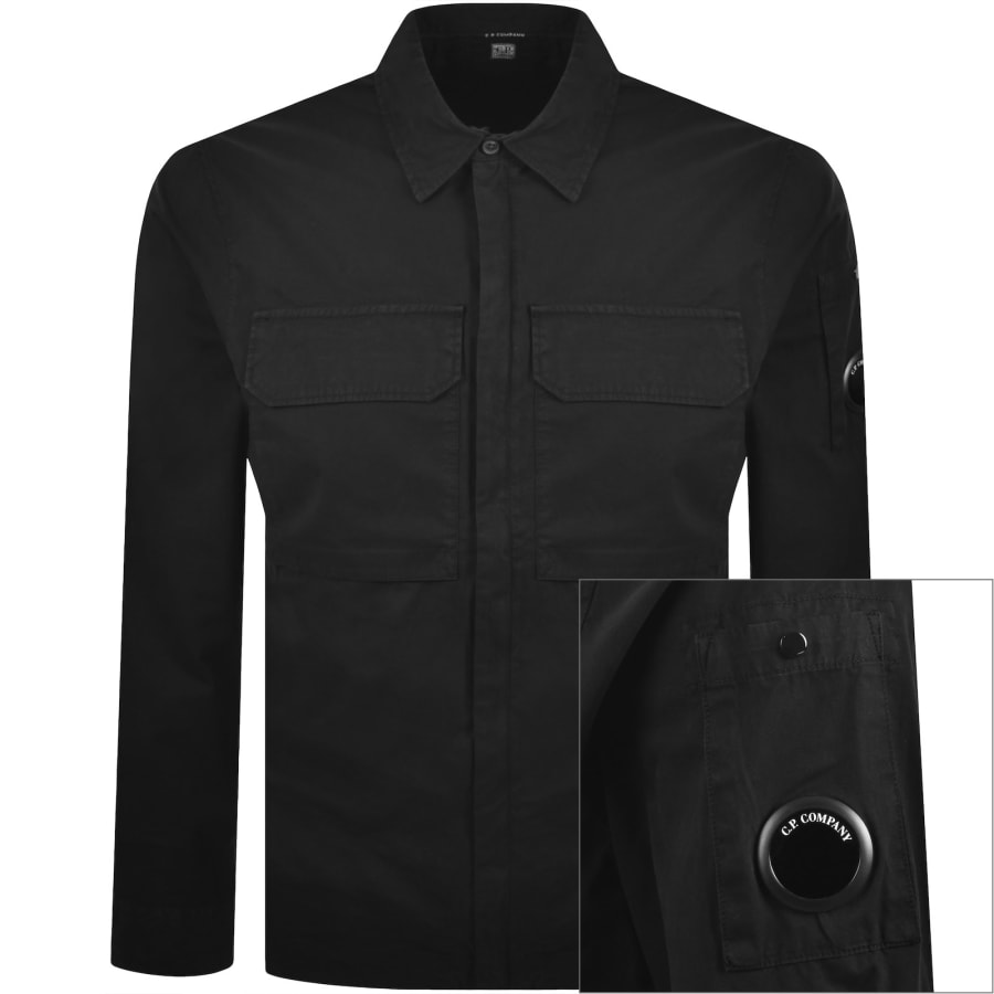 Image number 1 for CP Company Gabardine Overshirt Black