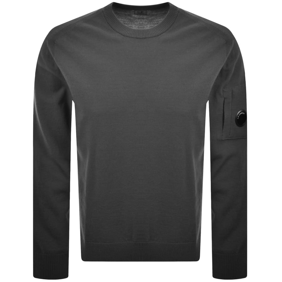 Image number 2 for CP Company Rib Knit Jumper Grey