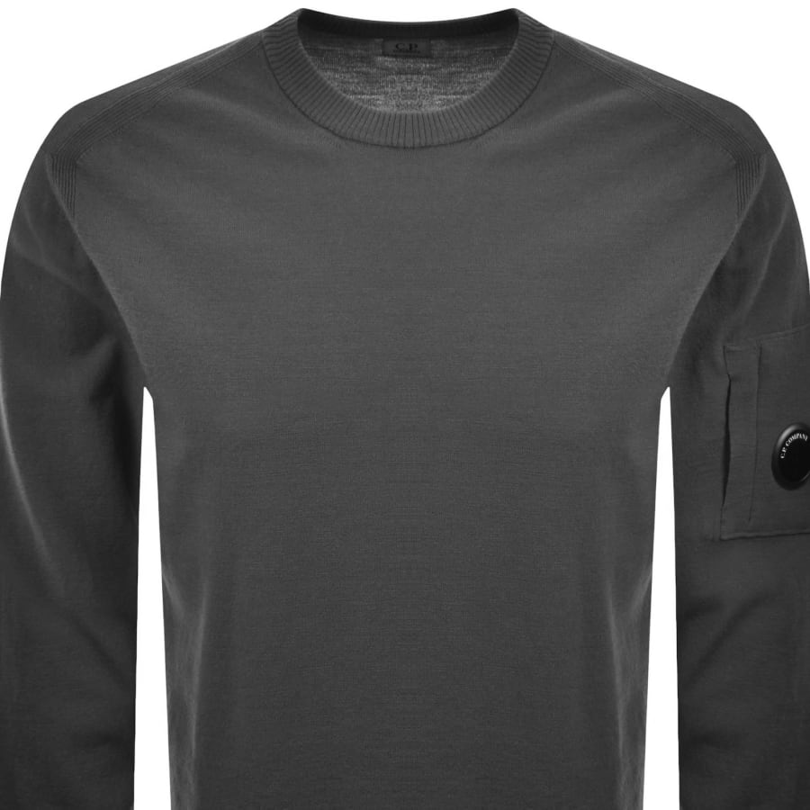 Image number 3 for CP Company Rib Knit Jumper Grey