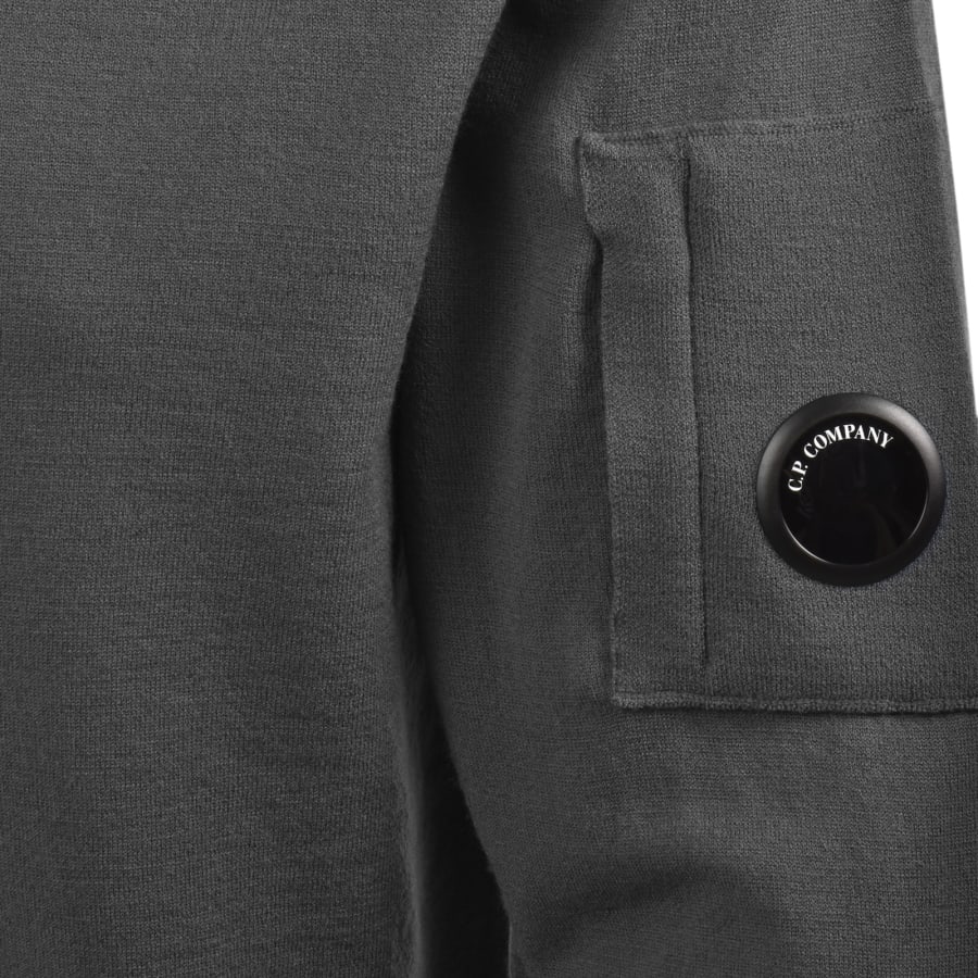 Image number 4 for CP Company Rib Knit Jumper Grey
