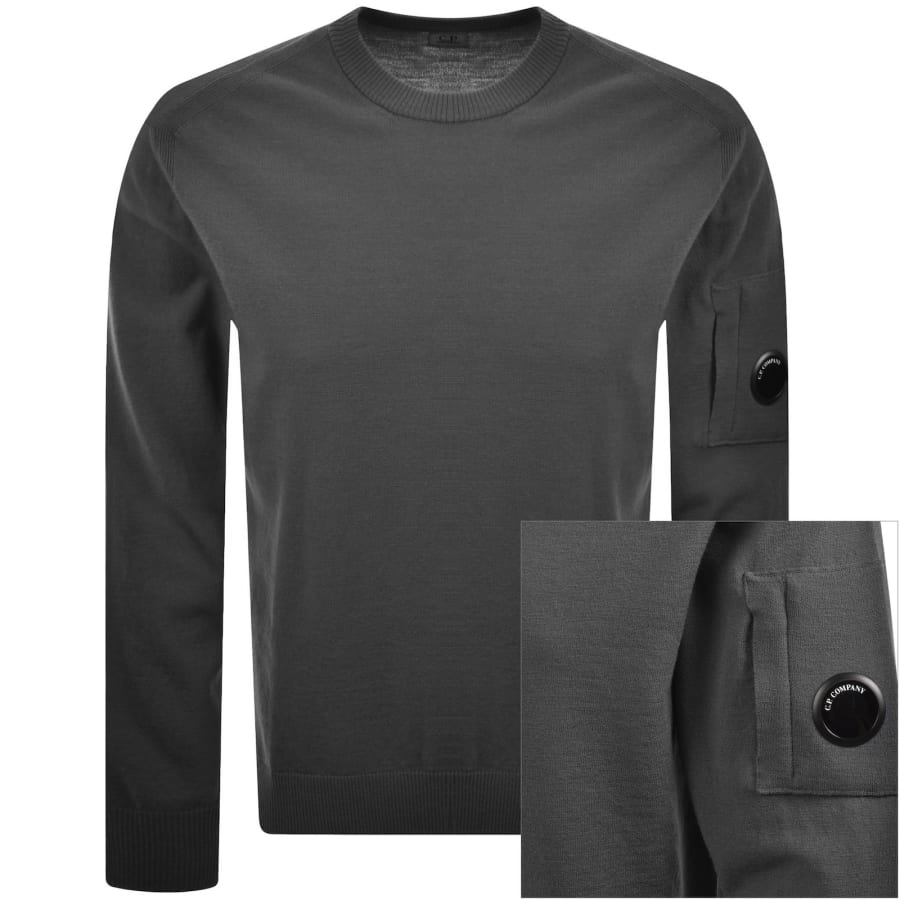 Image number 1 for CP Company Rib Knit Jumper Grey
