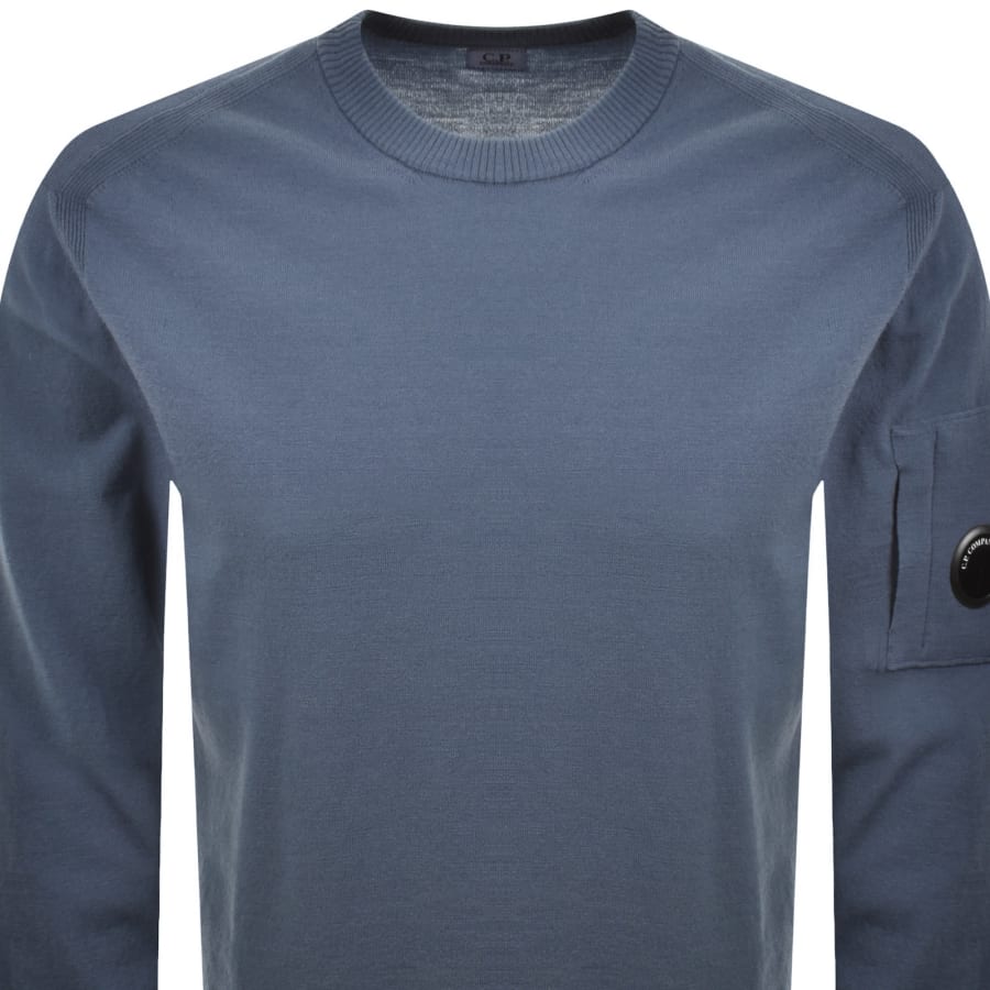 Image number 3 for CP Company Rib Knit Jumper Blue