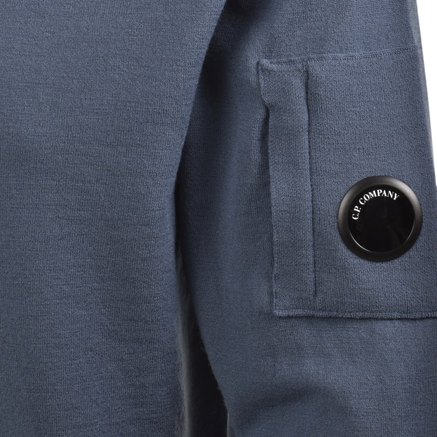 Image number 4 for CP Company Rib Knit Jumper Blue