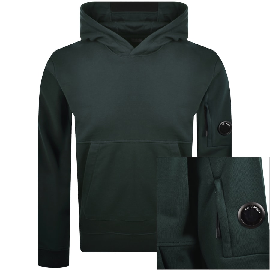 Image number 1 for CP Company Diagonal Raised Hoodie Green