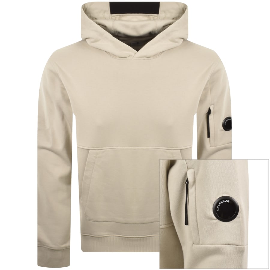 Image number 1 for CP Company Diagonal Raised Hoodie Beige