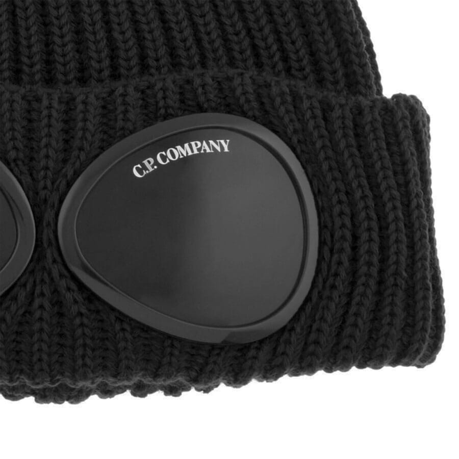 Image number 3 for CP Company Merino Beanie Hat Black