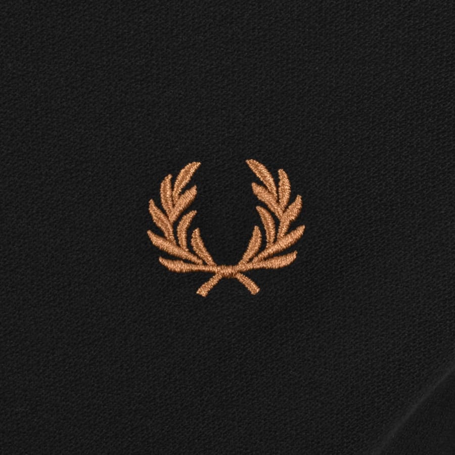 Image number 3 for Fred Perry Crepe Pique Polo T Shirt Black