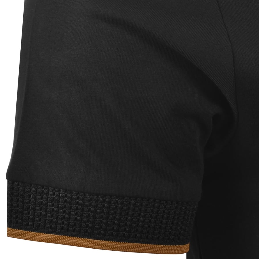 Image number 4 for Fred Perry Mesh Cuff T Shirt Black
