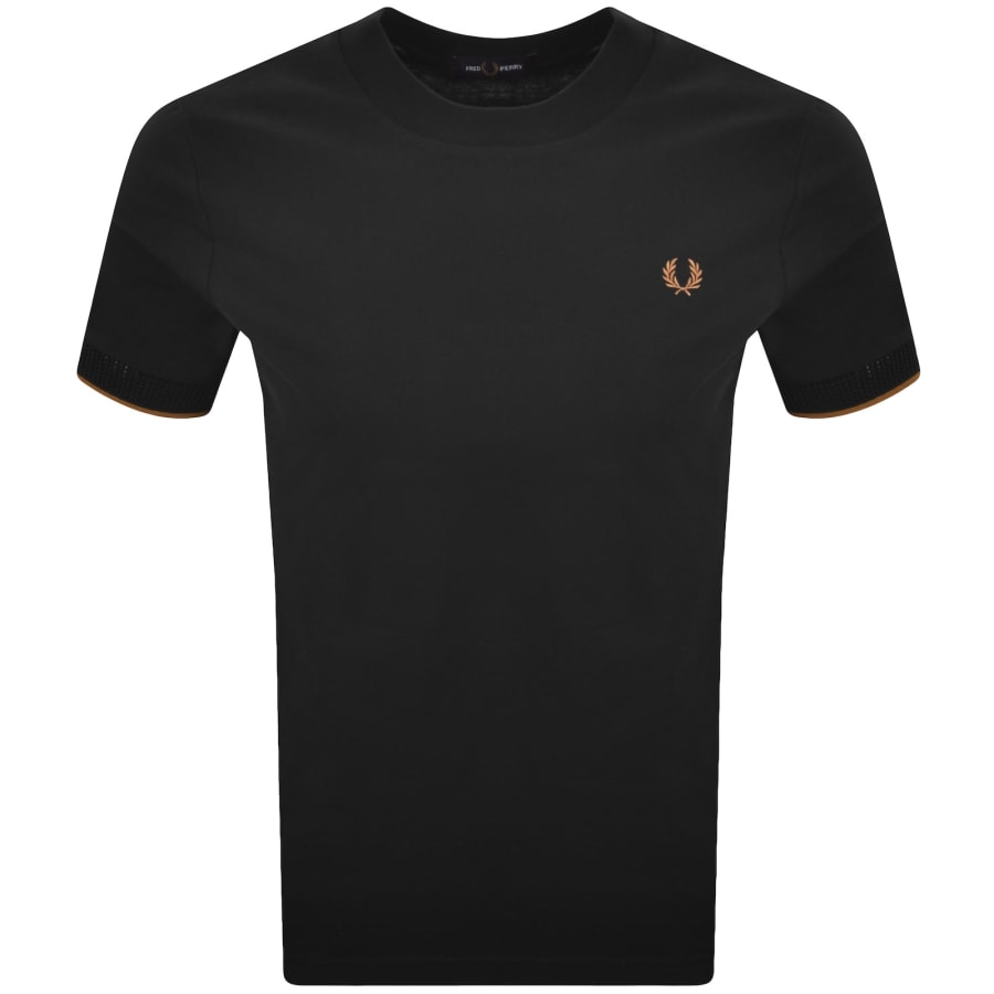 Image number 1 for Fred Perry Mesh Cuff T Shirt Black