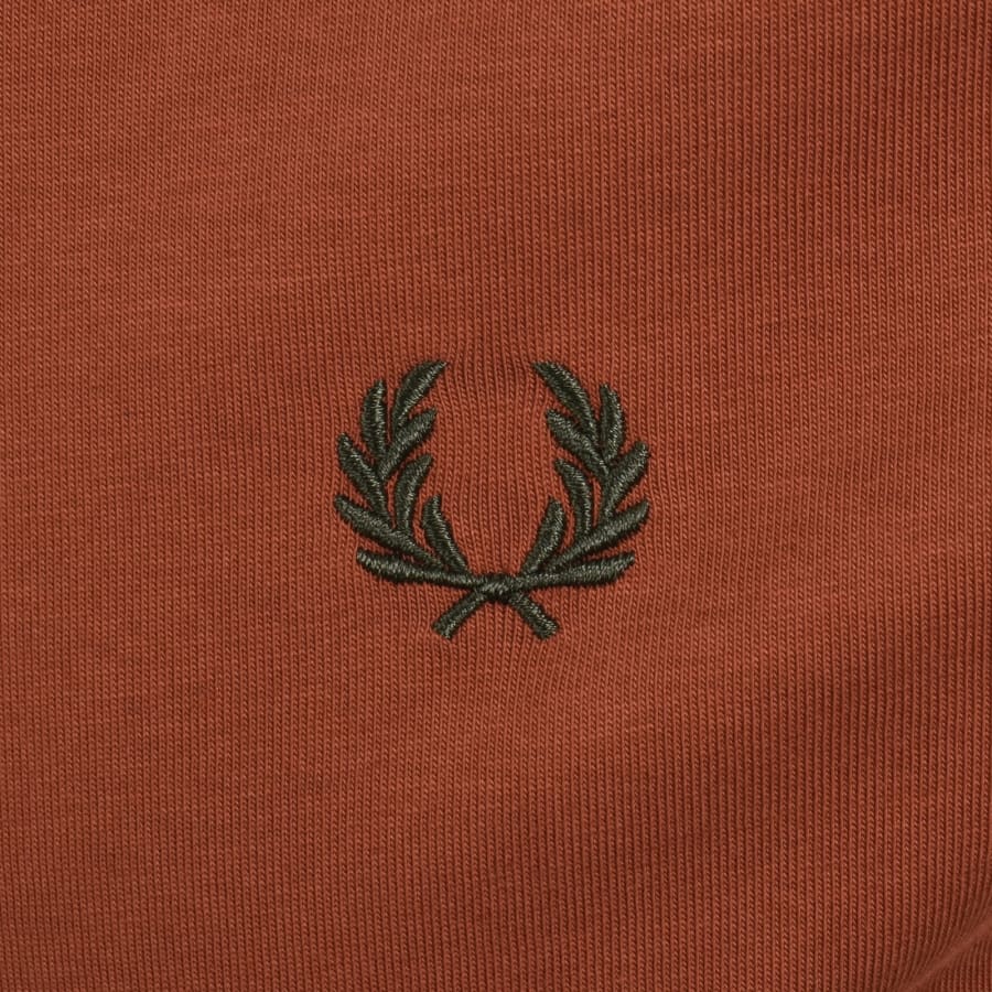 Image number 3 for Fred Perry Mesh Cuff T Shirt Brown