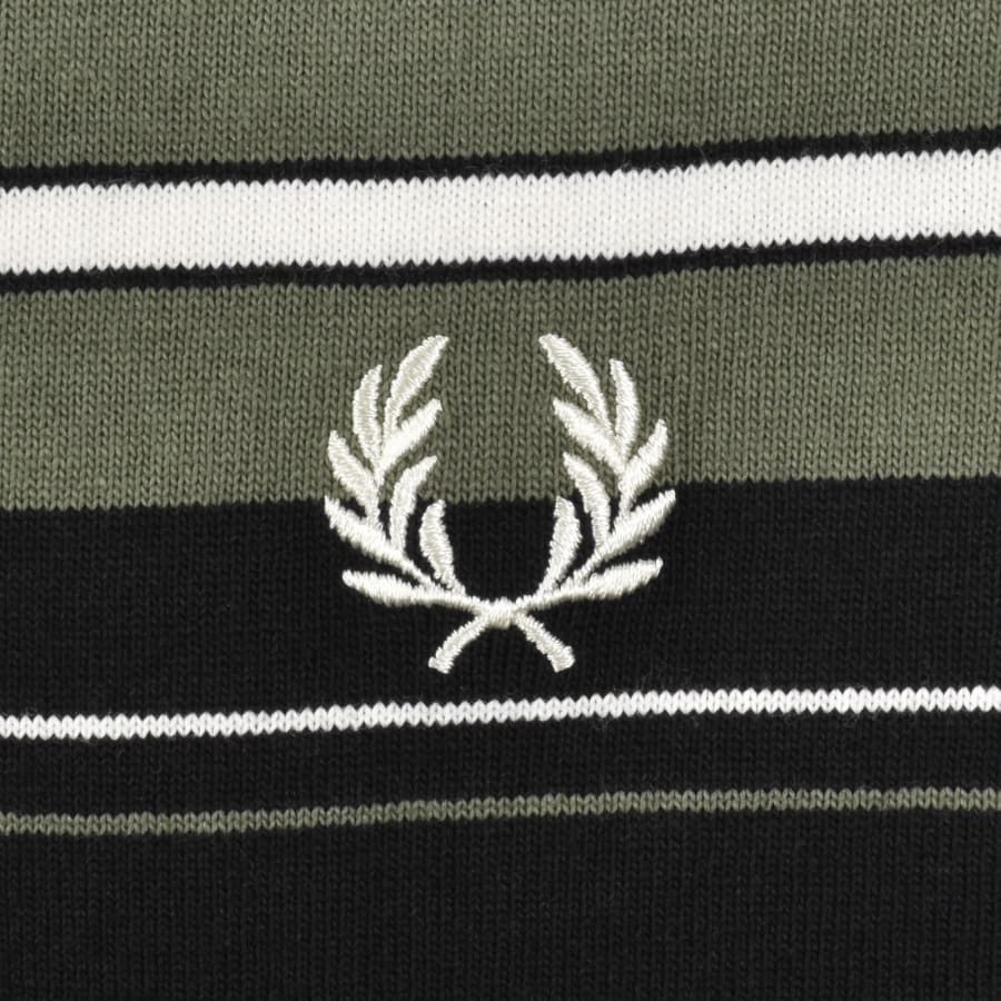 Image number 3 for Fred Perry Heavyweight Striped T Shirt Black