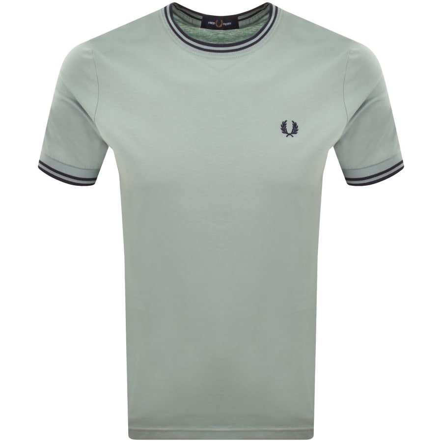 Image number 1 for Fred Perry Twin Tipped T Shirt Silver Blue