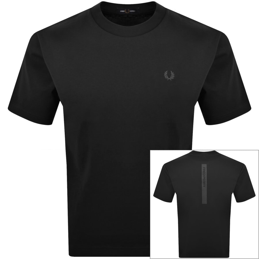Image number 1 for Fred Perry Reflective Print T Shirt Black