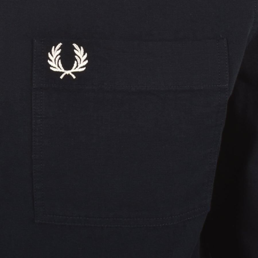 Image number 3 for Fred Perry Long Sleeve Pullover Shirt Navy