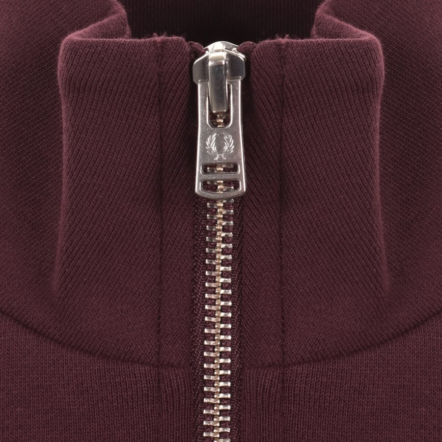 Image number 4 for Fred Perry Half Zip Sweatshirt Red