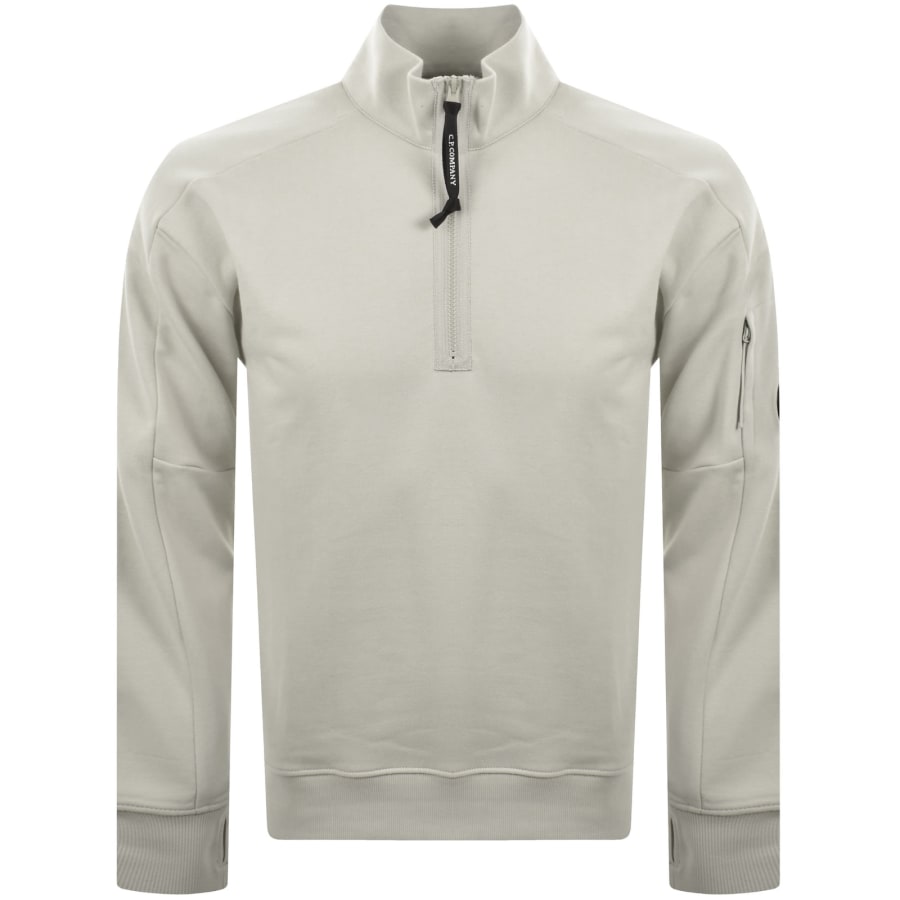 Image number 2 for CP Company Half Zip Sweatshirt Beige