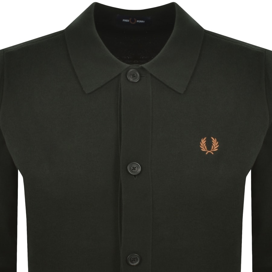 Image number 2 for Fred Perry Knit Overshirt Green