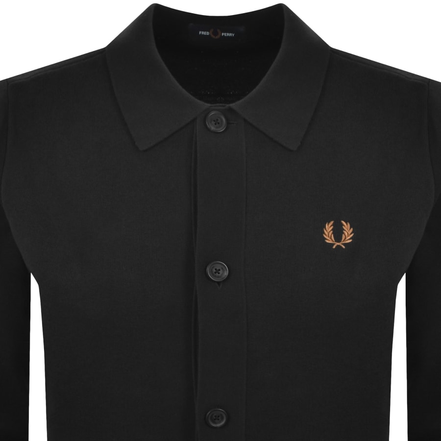 Image number 2 for Fred Perry Knit Overshirt Black