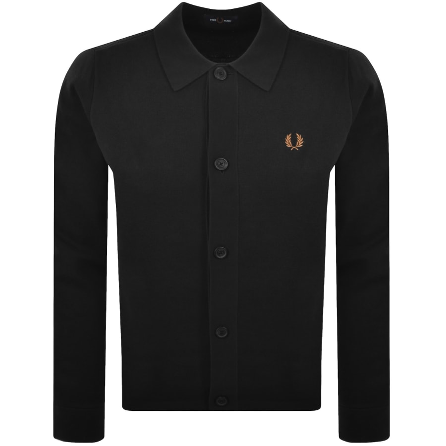 Image number 1 for Fred Perry Knit Overshirt Black