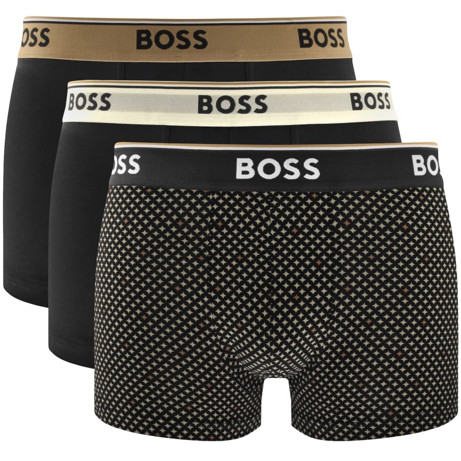 Image number 1 for BOSS Underwear 3 Pack Power Trunks Black