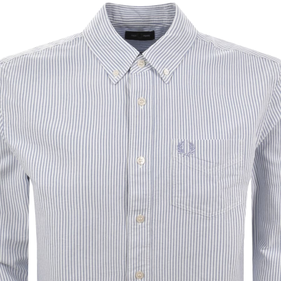 Image number 2 for Fred Perry Oxford Long Sleeve Shirt Blue