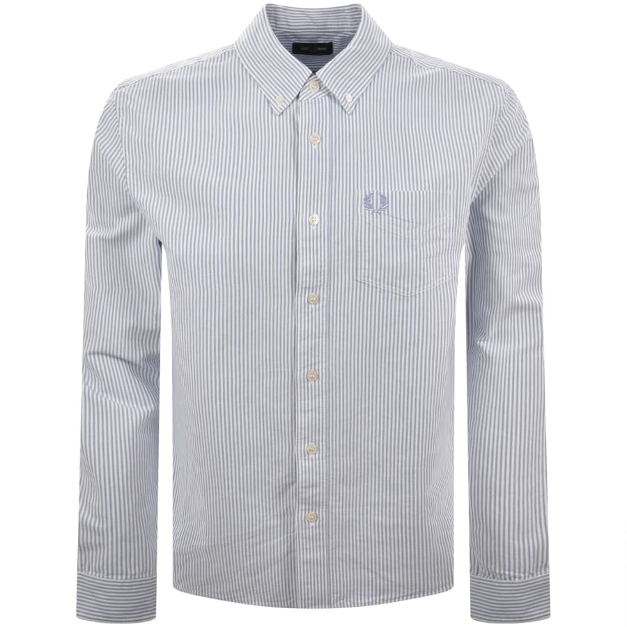 Image number 1 for Fred Perry Oxford Long Sleeve Shirt Blue