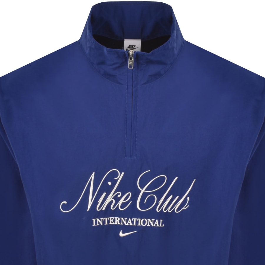Image number 2 for Nike Club Half Zip Jacket Deep Royal Blue