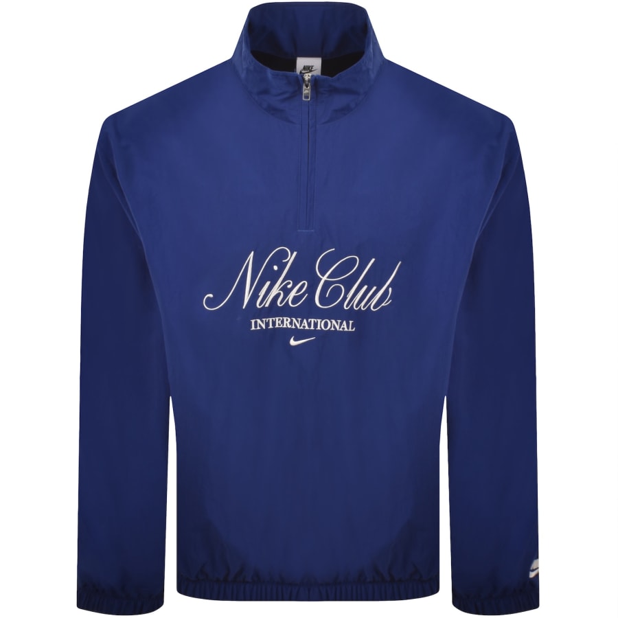 Image number 1 for Nike Club Half Zip Jacket Deep Royal Blue