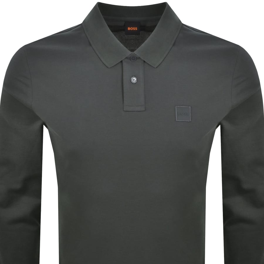 Image number 2 for BOSS Long Sleeve Passerby Polo T Shirt Green