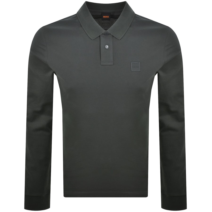 Image number 1 for BOSS Long Sleeve Passerby Polo T Shirt Green