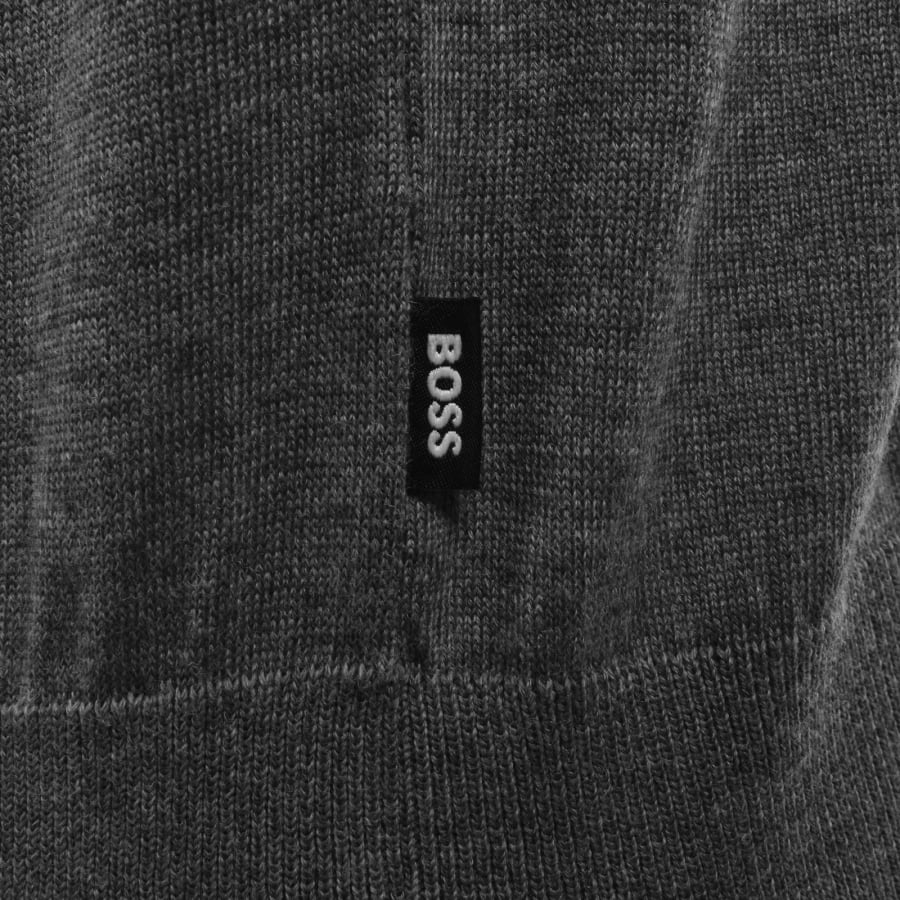 Image number 3 for BOSS Helbert Merino Wool Knit Polo Grey