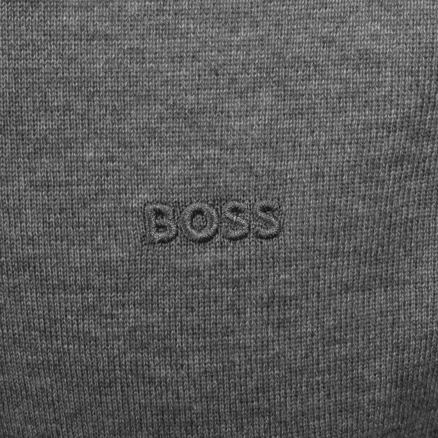 Image number 3 for BOSS Ebenji Quarter Zip Wool Jumper Grey