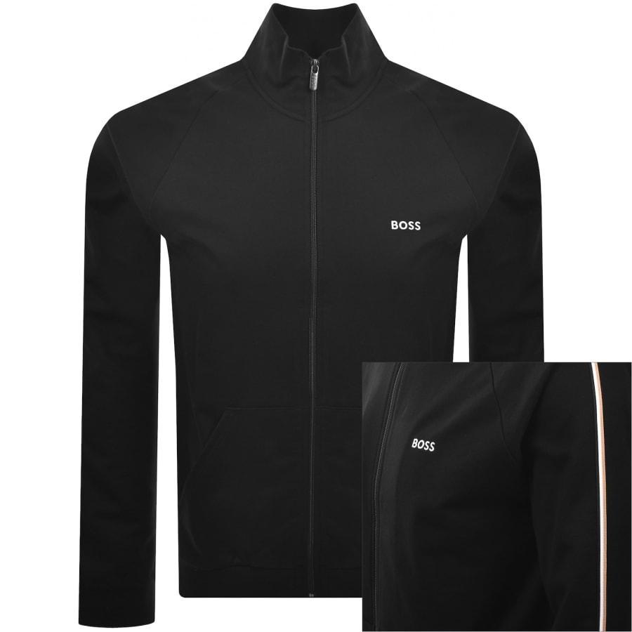 Image number 1 for BOSS Iconic Zip Sweatshirt Black