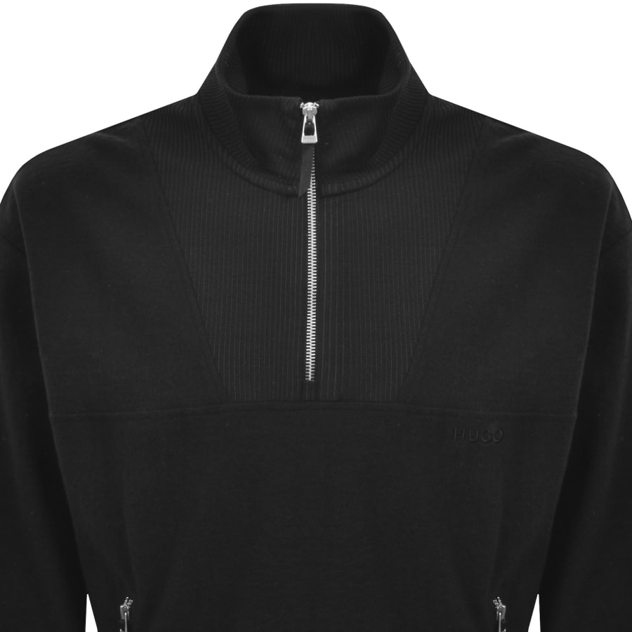 Image number 2 for HUGO Deren Half Zip Sweatshirt Black