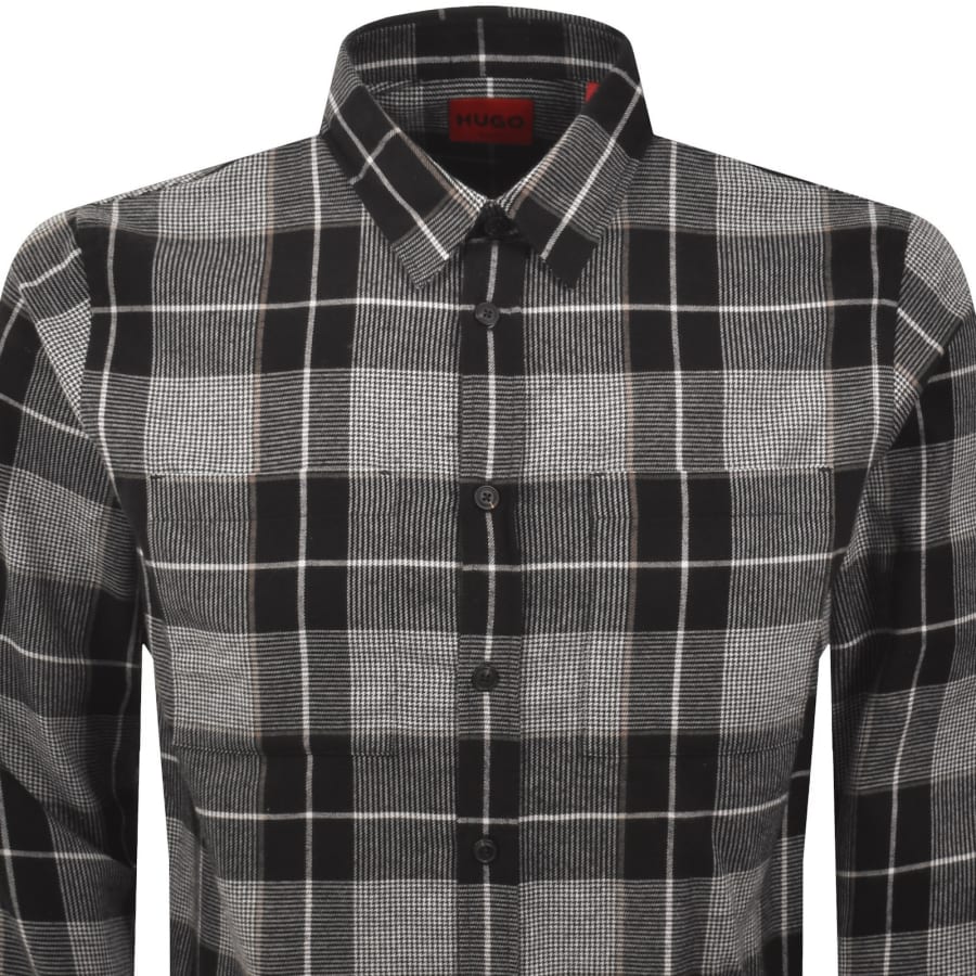 Image number 2 for HUGO Straight Fit Egrin Shirt Black