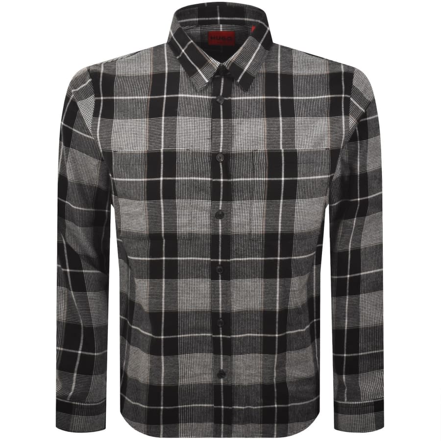 Image number 1 for HUGO Straight Fit Egrin Shirt Black