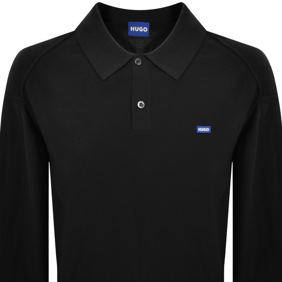 Image number 2 for HUGO Blue San Patty Knit Polo Black