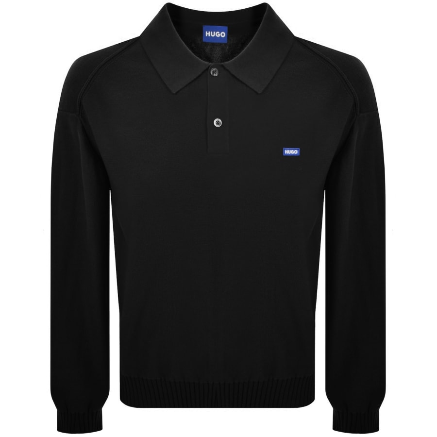 Image number 1 for HUGO Blue San Patty Knit Polo Black