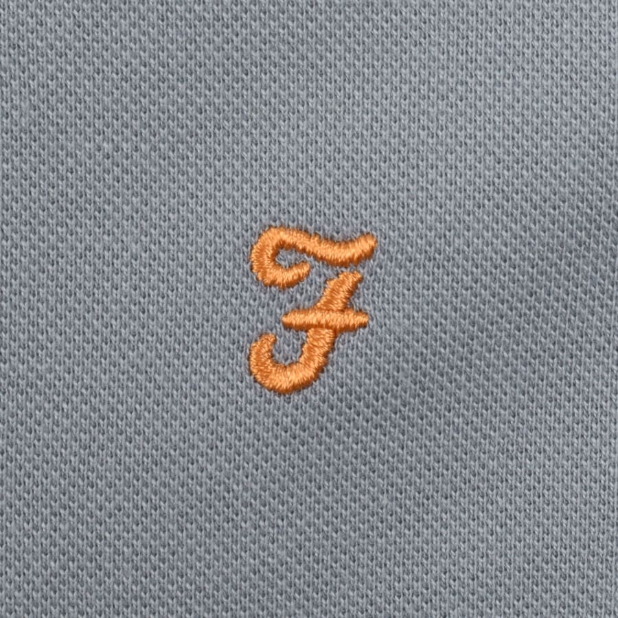 Image number 3 for Farah Bowes Tipping Polo T Shirt Icelandic Blue