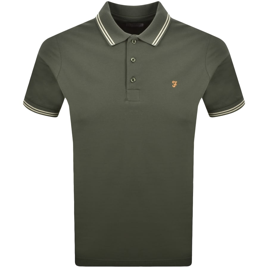 Image number 1 for Farah Bowes Tipping Polo T Shirt Green