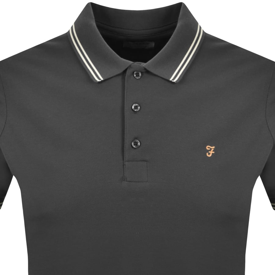 Image number 2 for Farah Bowes Tipping Polo T Shirt Washed Black