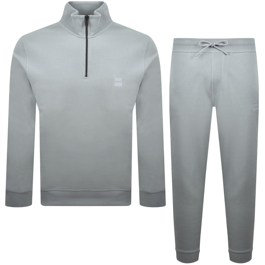 Image number 1 for BOSS Zetrust Quarter Zip Tracksuit Blue