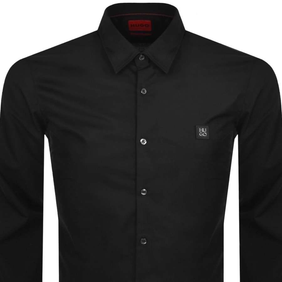 Image number 2 for HUGO Long Sleeved Evito Shirt Black