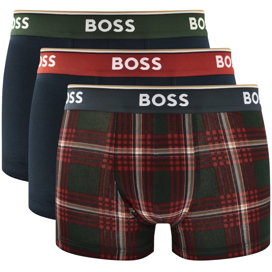 Image number 1 for BOSS Underwear 3 Pack Power Trunks Navy