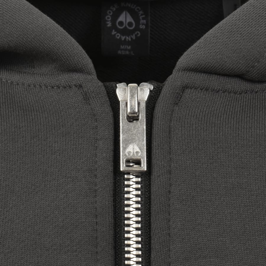 Image number 5 for Moose Knuckles Snyder Zip Hoodie Grey